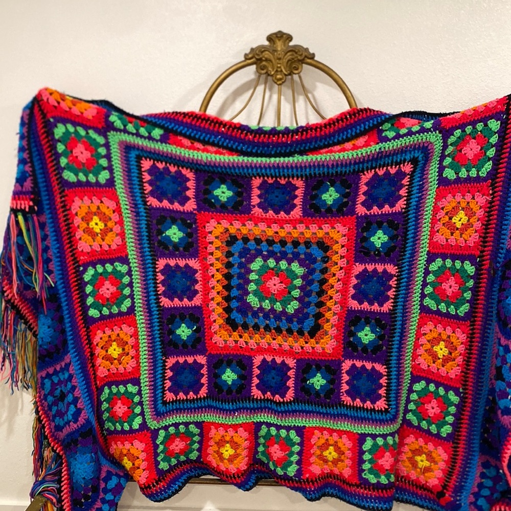 1970’s Grandma Square Rainbow Blanket